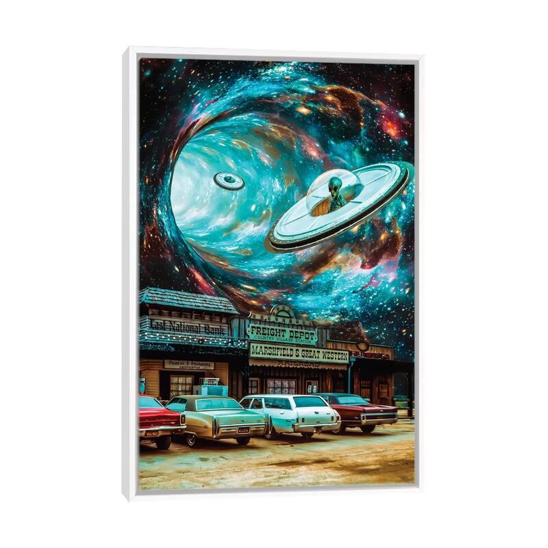 iCanvas "Western Invasion Flying Saucer Aliens" by GEN Z Framed Canvas Print Bed Bath & Beyond